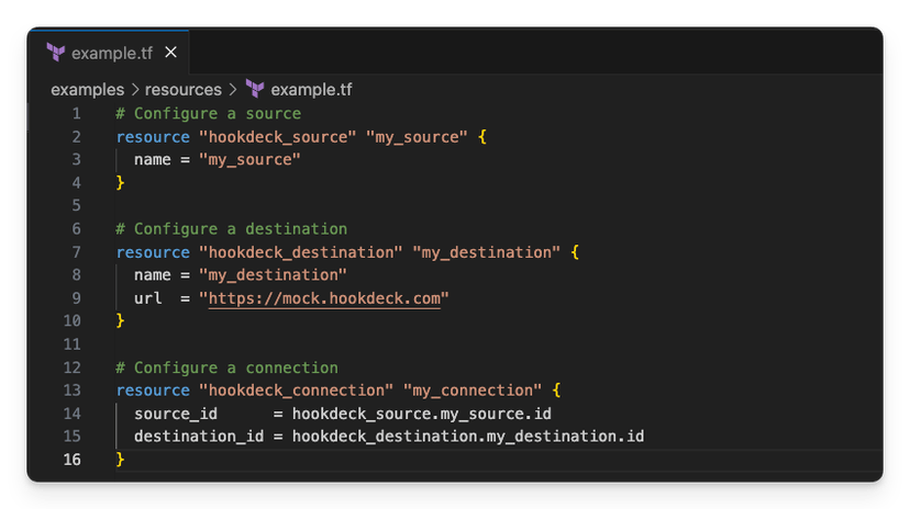 Hookdeck Terraform Provider example