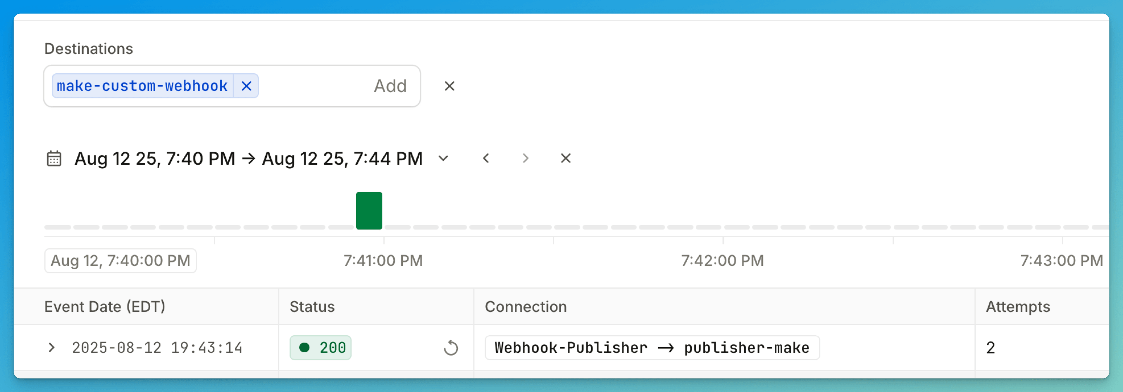 Make.com events in Hookdeck