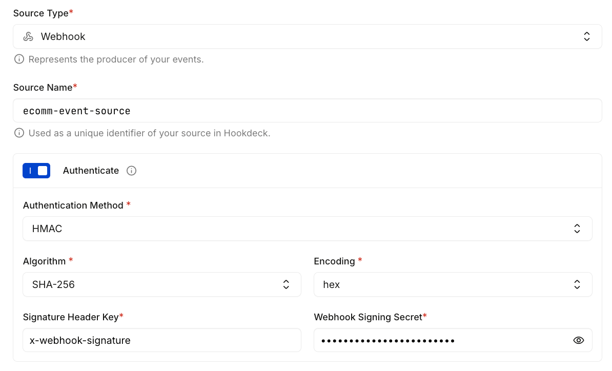 Connection Source configuration