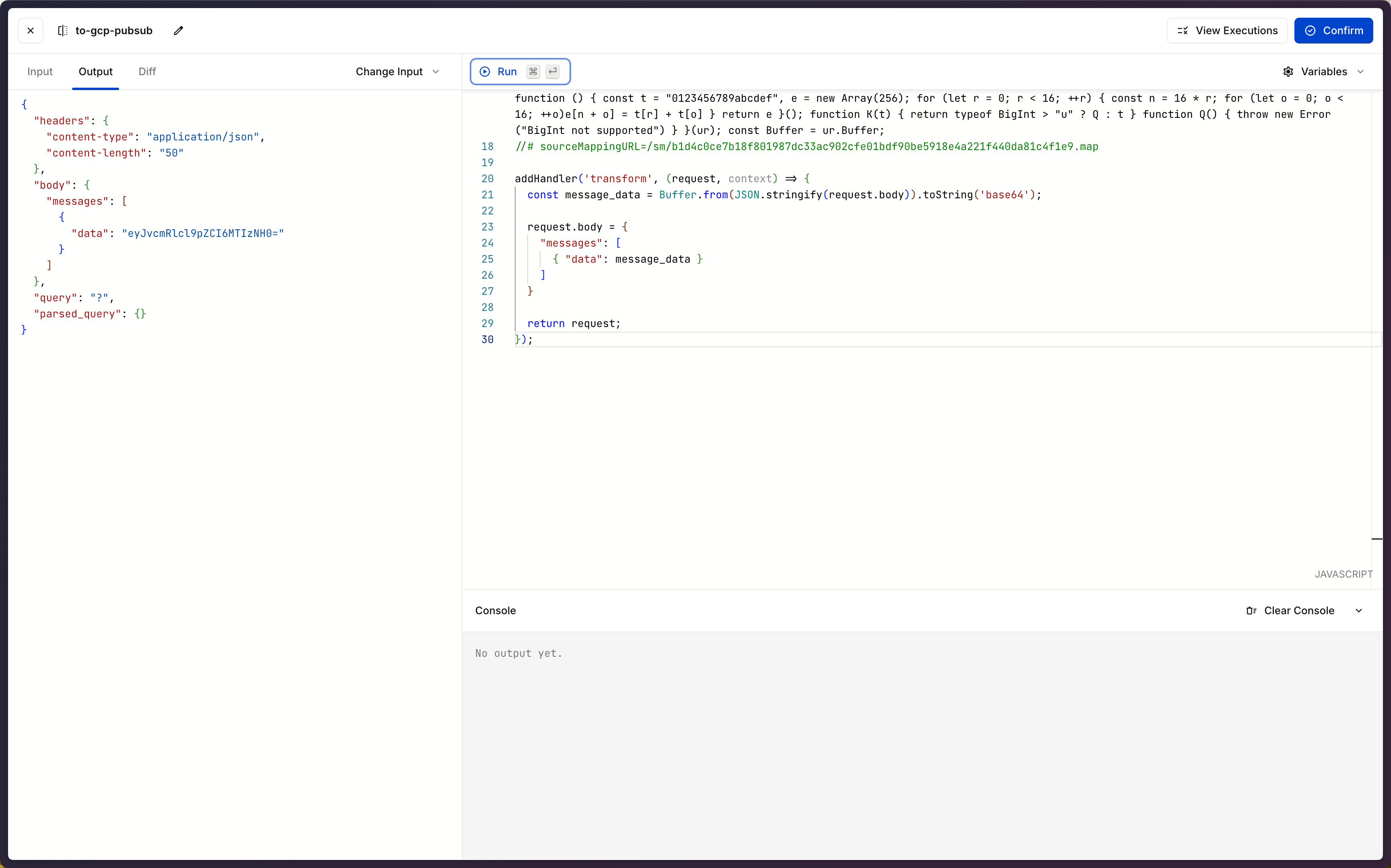 Hookdeck Transformation Output
