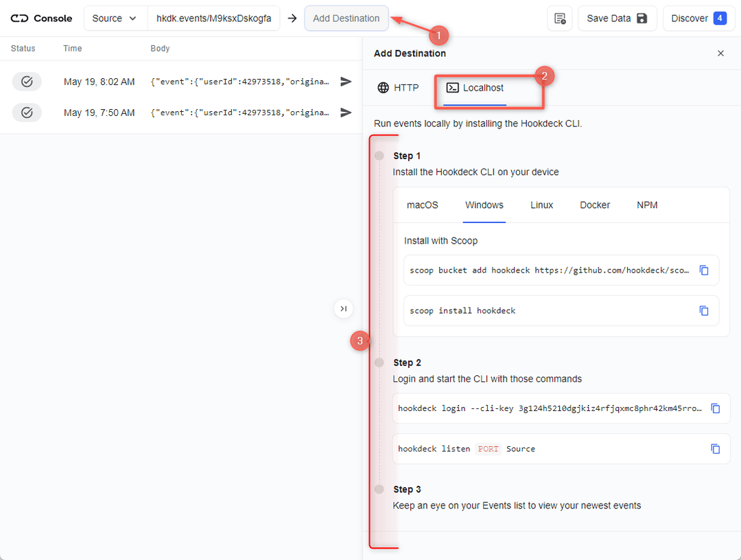 select localhost monday webhook