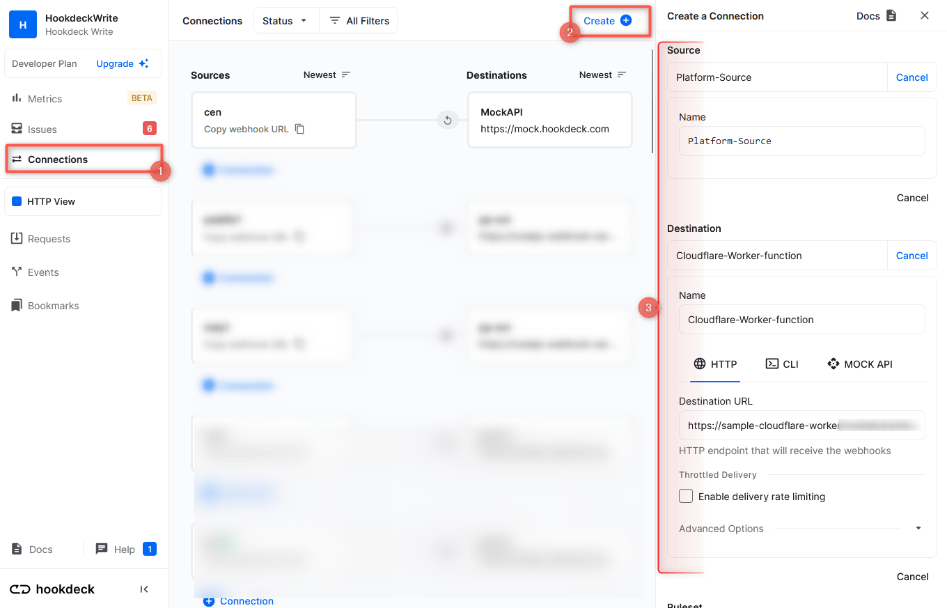 create destination cloudflare url