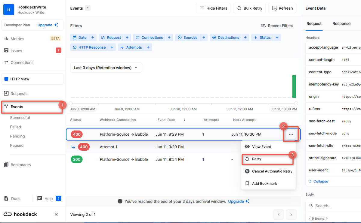 Replay Bubble webhook