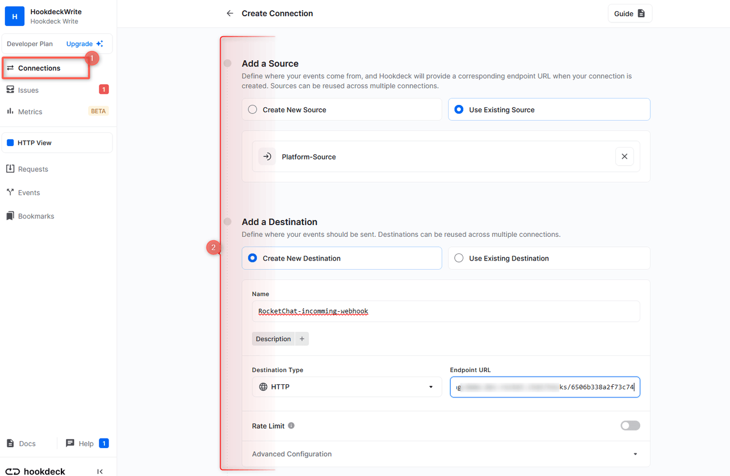 Rocket.Chat webhook destination