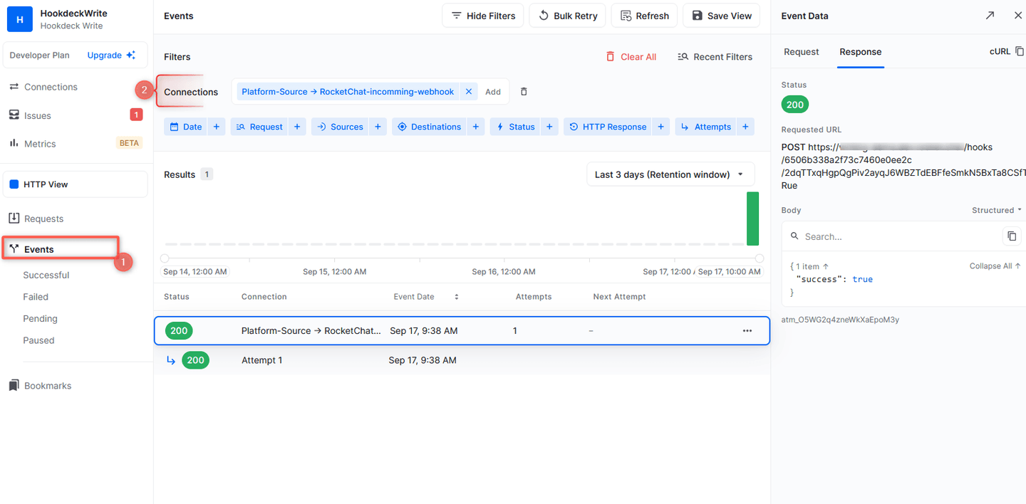 Monitor Rocket.Chat webhook