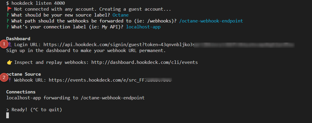 Octane webhook URL