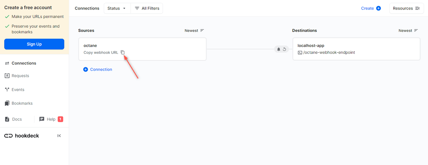 Octane sour webhook URL
