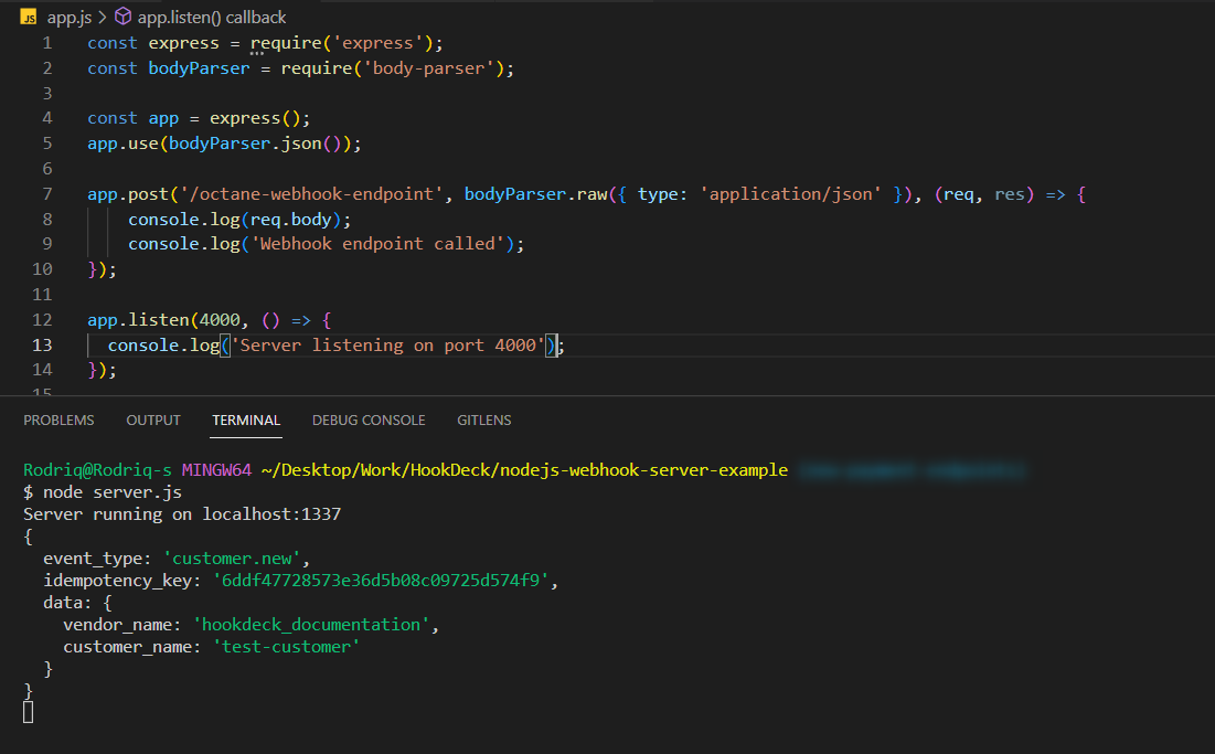 Octane localhost successful