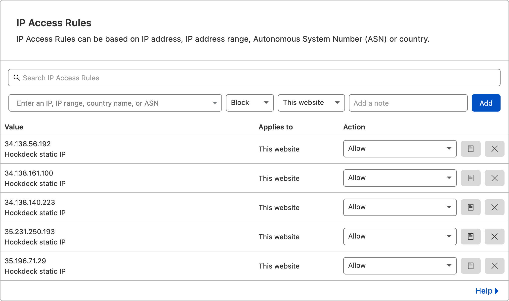 WAF (Web Application Firewall) Security Hookdeck Account Cloudflare