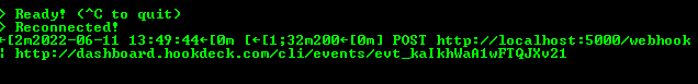 Zendesk webhook received on Hookdeck CLI