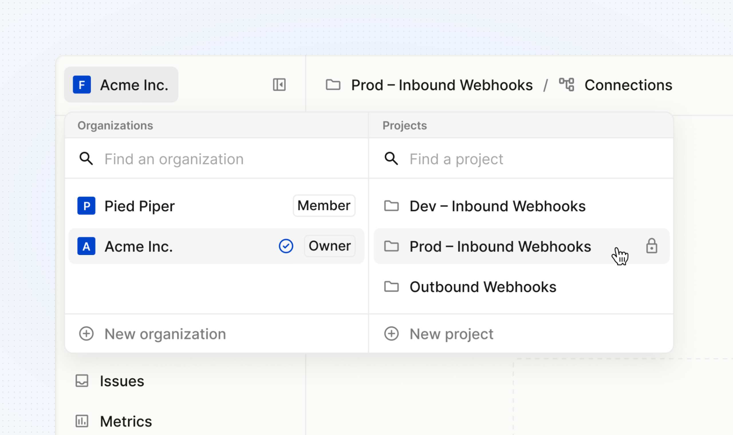 Introducing organizations projects and project throughput